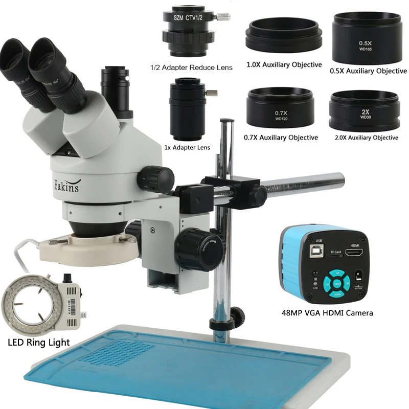 48MP 4K HDMI USB Video C Mount – Stereo Trinocular Microscope Pcb Bewertung und Preis